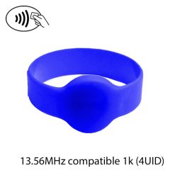 Polsband RFID 13.56MHz compatible 1k blauw (4UID) (65mm diameter)