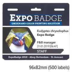 ExpoBadge 96x82mm extra sterk 1 box á 500 stuks