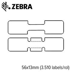 Zebra 8000D Jewelry met flaps 56x13mm voor desktop printer (3.510 labels/rol) 6 rollen