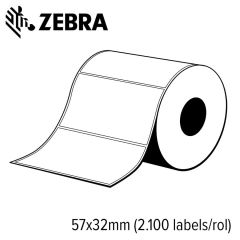 Zebra Z-Select 2000T 57x32mm voor desktop printer (2.100 labels/rol) 12 rollen