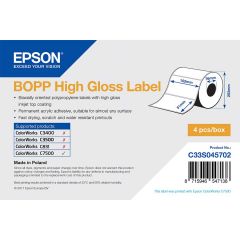 E c33s045702   epson 102x51 mm bopp high gloss die cut label voo