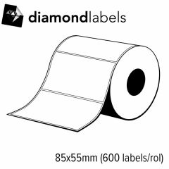 Diamondlabels 85x55mm glanzend inkjet labels permanente lijm voor C3500 1 rol á 600 labels