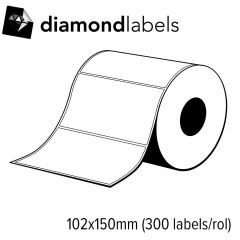Diamondlabels 102x150mm mat papier voor  direct thermisch desktop labelprinters 1 rol á 300 labels