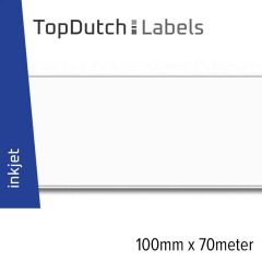 TopDutch Labels 100mm x 70 meter zilver chroom papier
