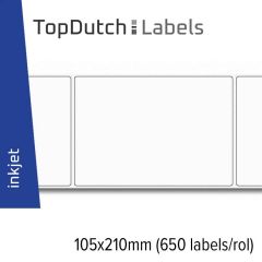 TopDutch Labels 105x210mm glanzend papier