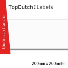 TopDutch Labels 200mm x 200 meter mat kunststof