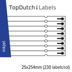 TopDutch Labels 25x254mm mat papier sleufetiketten
