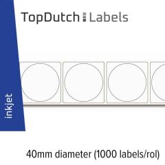 TopDutch Labels 40mm diameter mat papier met NTAG 216