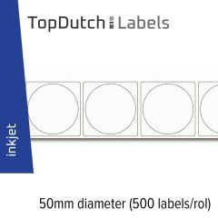 TopDutch Labels 50mm rond transparant kunststof