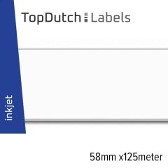 TopDutch Labels 58mm x 125 meter mat papier