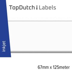 TopDutch Labels 67mm x 125 meter mat papier