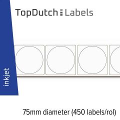TopDutch Labels 75mm diameter mat papier