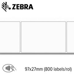 Zebra RFID (UHF) papieren label 2000T 97x27mm voor desktop printer (800 labels/rol)