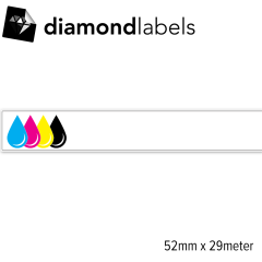 Diamondlabels 52mm x 29 meter glanzend kunststof