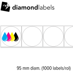 Diamondlabels 95mm diameter mat papier