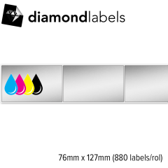 Diamondlabels 76x127mm glanzend zilver papier