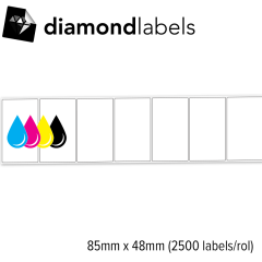 Diamondlabels 85x48mm glanzend papier