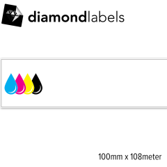 Diamondlabels 100mm x 108 meter glanzend papier