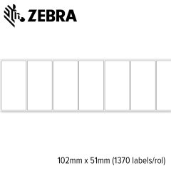 Zebra Z-Ultimate wit 3000T glanzend 102x51mm (1370 labels) 12 rollen