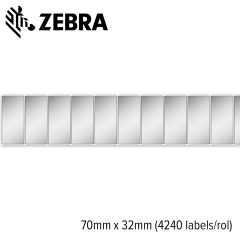 Zebra Z-Ultimate zilver 3000T glanzend 70x32mm (4240 labels) 8 rollen