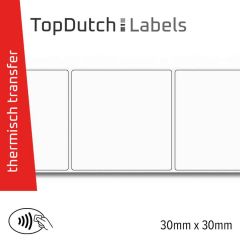 TopDutch Labels 30x30mm mat papier met DESfire EV3