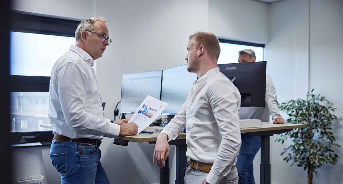 Verkopers in gesprek