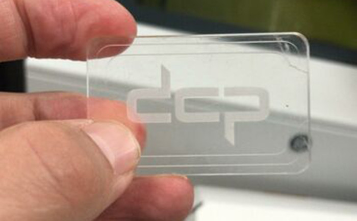 DCP logo in plexiglas